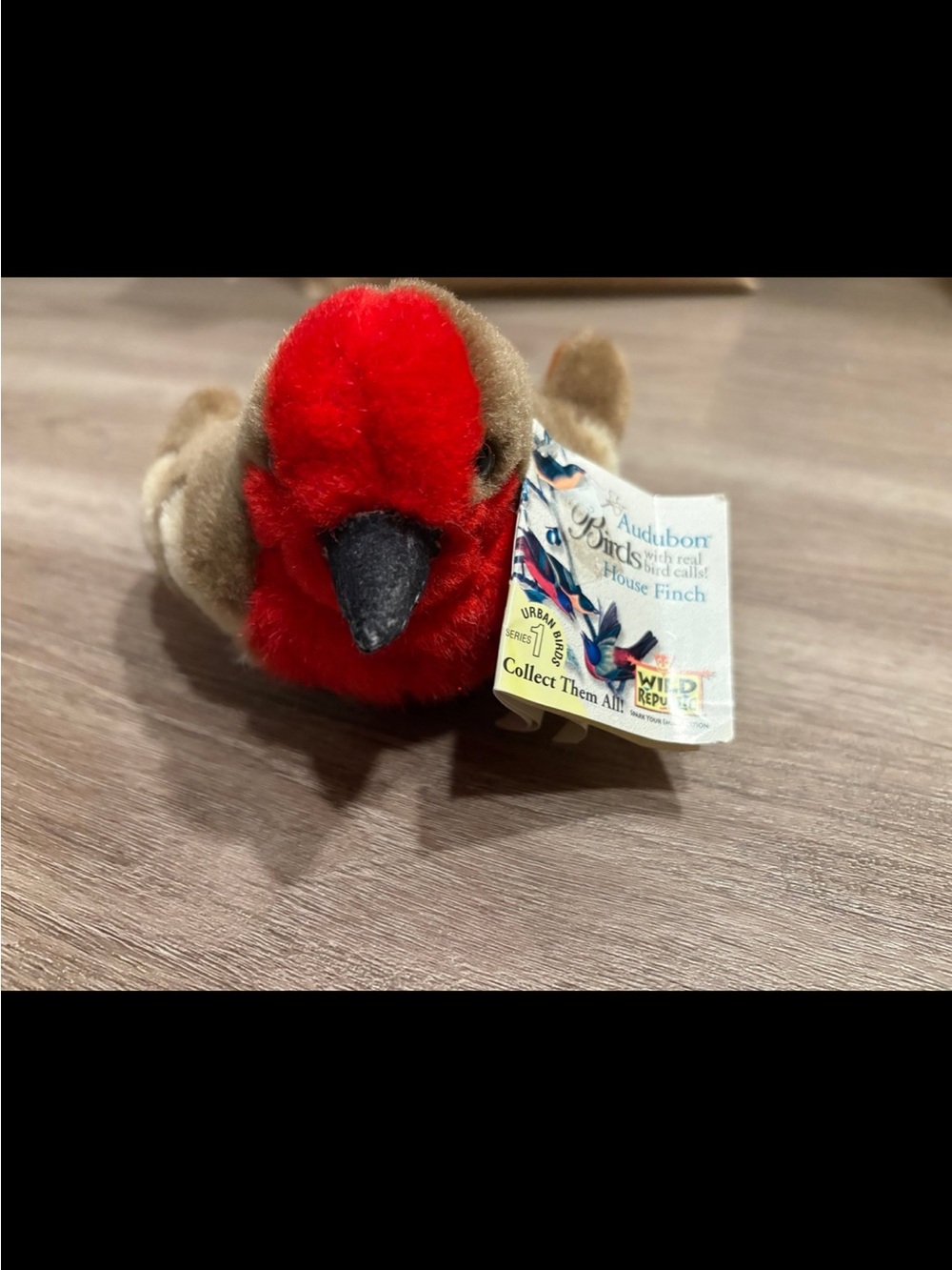 Wild Republic Audubon House Finch Plush Bird with Real Bird Sound Stuffed Animal